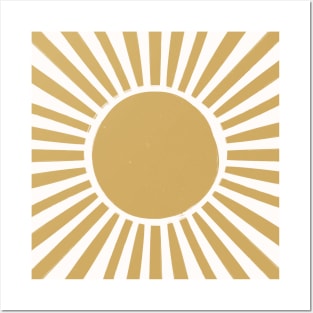 Golden Boho Sun Minimal Earthy Sunset Posters and Art